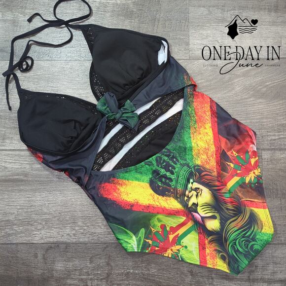 CharmLeaks Halter Tie Back One Piece Swimsuit Size M - Picture 5 of 5